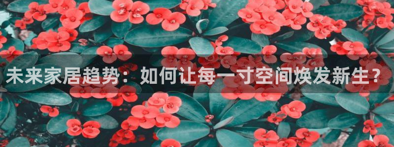 意昂体育3招商电话：未来家居趋势：如何让每一寸空间焕发新生？