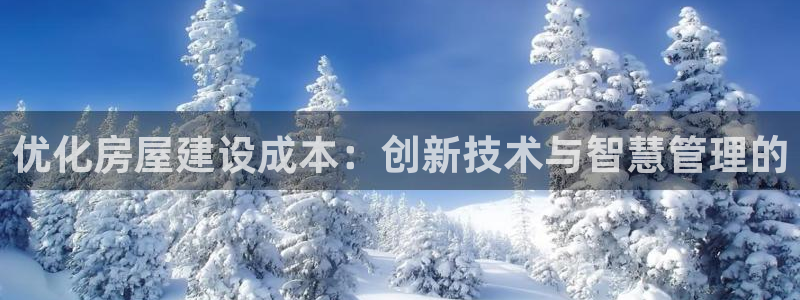 意昂体育3平台注册流程视频：优化房屋建设成本：创新技术与智慧管理的